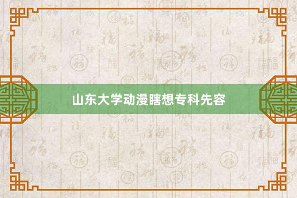 山东大学动漫瞎想专科先容